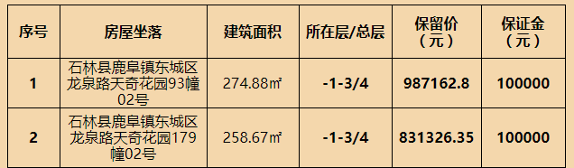 拍賣標(biāo)的基本情況